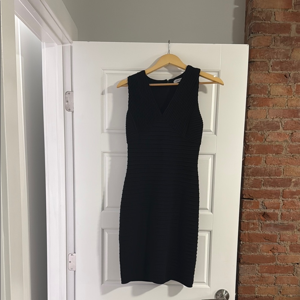Calvin Klein Black Bodycon Halter Mini Dress for Cocktail